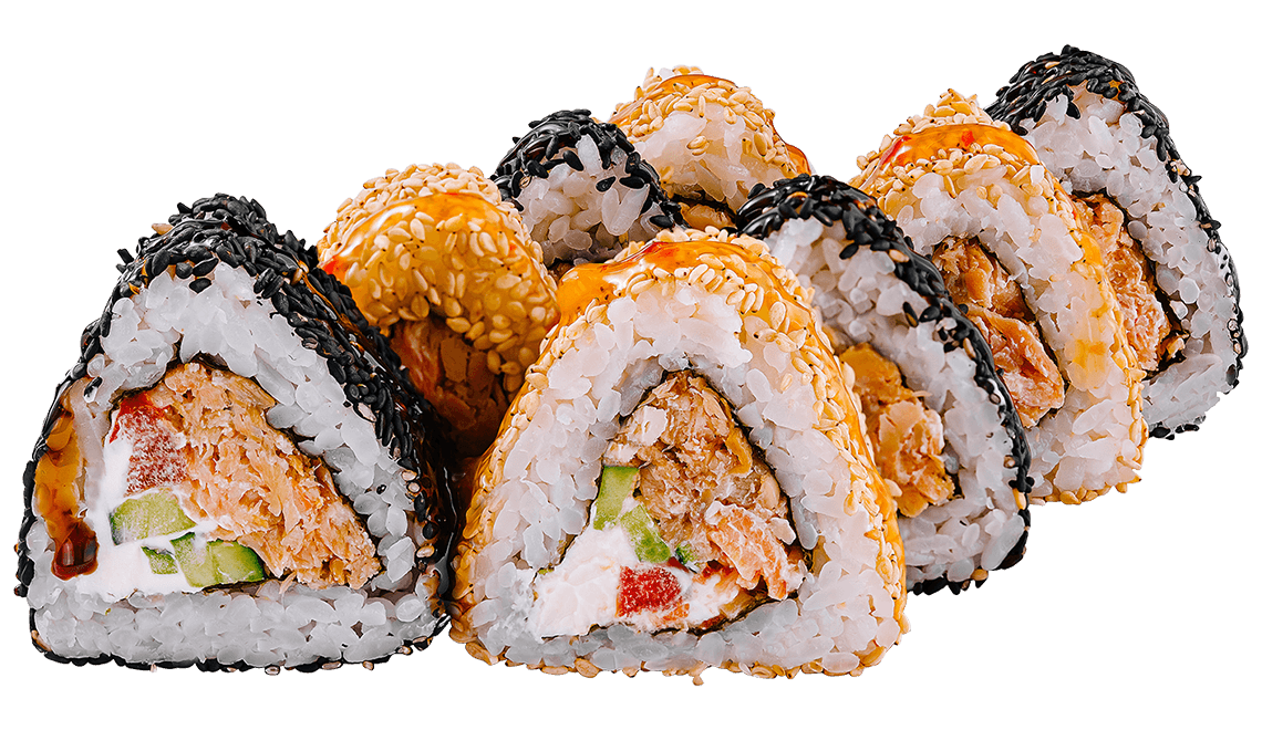 Рол  — оригінальний рол з ніжним лососем, соковитими  з лососем, помідорами, огірком і соусом Унагі.